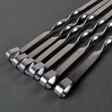 SZPIKULCE SZPIKI SZAMPURY DO SZASZŁYKÓW MIĘSA NA GRILL 12SZT 60cm NIERDZEWN