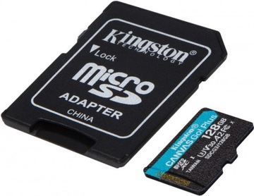Kingston microSDXC Canvas Go! Плюс карта 128 ГБ 170R A2 U3 V30 + адаптер