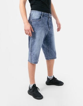 Krótkie Spodnie Jeans Spodenki Szorty Męskie Cienki Dżins Lato 19002 106 cm