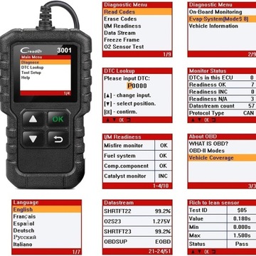 LAUNCH Creader 3001 сканер obd2, 3001, режим считывания кодов неисправностей