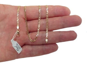 ПОЛНАЯ ЗОЛОТАЯ ЦЕПЬ 585/ 45 СМ. ГРАВИРОВАННЫЙ КРЕСТ