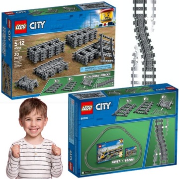KLOCKI LEGO CITY TORY KOLEJOWE PROSTE ZAKRĘTY ELASTYCZNE PREZENT DLA 5LATKA