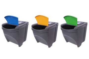 Набор корзин-контейнеров для сортировки мусора 3х25л