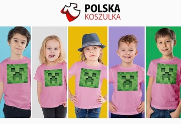 ДЕТСКАЯ ФУТБОЛКА ДЕТСКАЯ ФУТБОЛКА ФУТБОЛКА MINECRAFT 116 122 КАЧЕСТВО