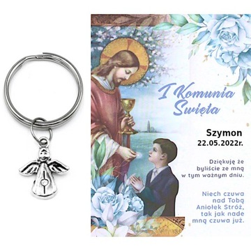 PODZIĘKOWANIE KOMUNIA ANIOŁ DLA GOŚCI BRELOK
