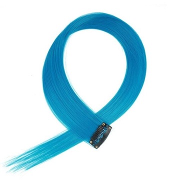 PASMO PASEMKO WŁOSÓW KOLOROWYCH NA KLIPSIE BŁĘKIT