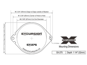 Колонки Excursion SX-275 Chrysler Dodge Jeep 70мм