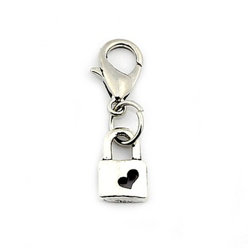 ZAWIESZKA DO BRANSOLETEK CHARMS SERCE KŁÓDKA METAL