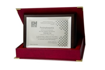 Elegancki Dyplom a4 lustro z etui dowolny Grawer!