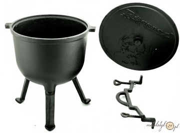 Чугунный охотничий котелок 5л для костра.