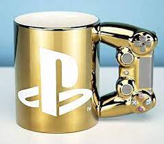КРУЖКА ГЕЙМЕРА С ЛОГОТИПОМ PLAYSTATION PAD DUALSHOCK 4, золотой