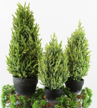 Заснеженная елка из джута с шишками H90 DEcodomi