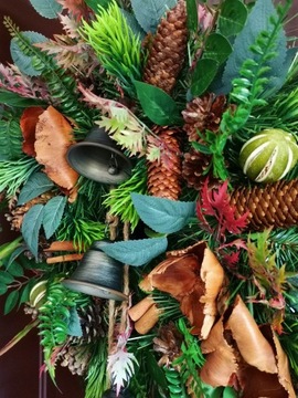 Wianek wieniec stroik DUŻY 50cm DZWONECZKI bożonarodzeniowy świąteczny