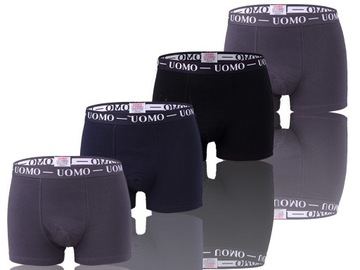 4x BOKSERKI MĘSKIE bawełniane DOPASOWANE SZORTY elastyczne ~ XXL ~ 90-100cm