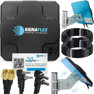 ANTENA ZEWNĘTRZNA DUAL 3G 4G LTE 44dBi HUAWEI ZTE CRC9 TS9 SMA + UCHWYT