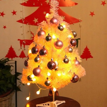 1 комплект мини-рождественской елки с розовым елочным орнаментом