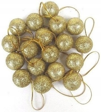 BOMBKI KULKI BROKATOWE 2,5 CM 18SZT STROIK 4xKOLOR