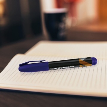 Перманентный круглый маркер черный несмываемый водостойкий набор микс 12шт