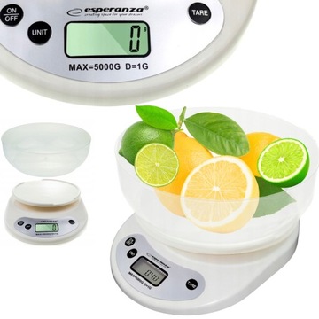 WAGA KUCHENNA ELEKTRONICZNA Z MISKĄ ZESTAW WYŚWIETLACZ LCD DOMOWA DOKŁADNA