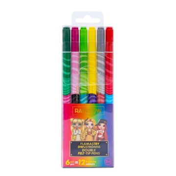Flamastry dwustronne okrągłe RAINBOW HIGH - 6 szt