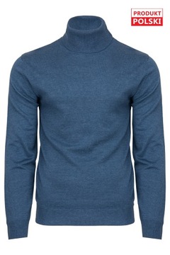 Golf męski jeans M&M wełna merynos rozm. XXL