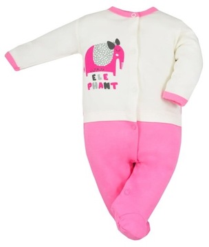 Pajacyk niemowlęcy Play Time Elephant różowy 68cm