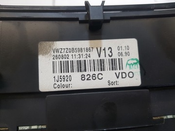 BUDÍKY PŘÍSTROJOVÁ DESKA VOLKSWAGEN GOLF 4 1J5920826C