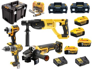 DEWALT ZESTAW COMBO 4SZT NARZĘDZI 2X5AH 2X4AH 18V