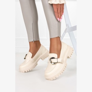 МОКАСИНЫ НА ПЛАТФОРМЕ С ПРЯЖКОЙ ЖЕНСКИЕ, размер 37