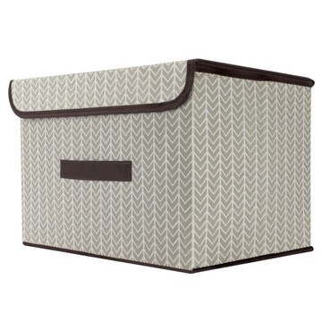 Складная коробка-органайзер с запираемой крышкой, серая «елочка», 40 x 25 x 25