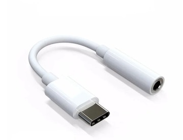 Adapter przejściówka USB-C Jack mini Jack słuchawki USB C kabel biały