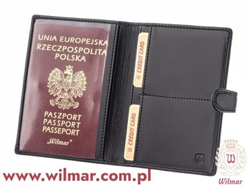 Etui,okładka na paszport i karty kredytowe P-7 WILMAR z ochroną RIFD
