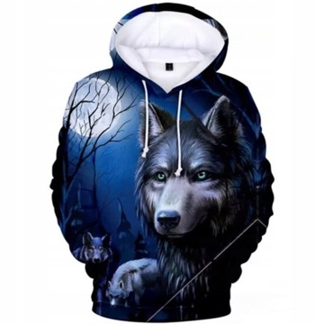 BLUZA 3D WILK WSZYSTKIE ROZMIARY WILKOR WZORY NOWA