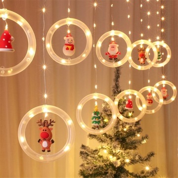 KURTYNA ŚWIETLNA LED FIGURKI OZDOBNE DRUCIKI ŚWIĄTECZNE 3D