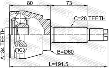 FEBEST 1410-REXII SADA KLOUBU HŘÍDEL HNACÍ
