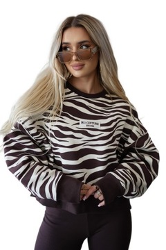 Bluza damska Brandenburg BG Fantasy zebra brąz-wanilia M