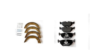 KLOCKI + SZCZĘKI HAMULCOWE +SPRĘŻ TYŁ BMW 3 E46