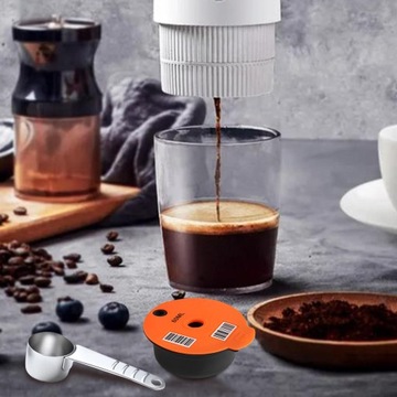 Kapsułki do kawy wielokrotnego użytku ze szczoteczką do czyszczenia i łyżeczką Double Orange 60ML