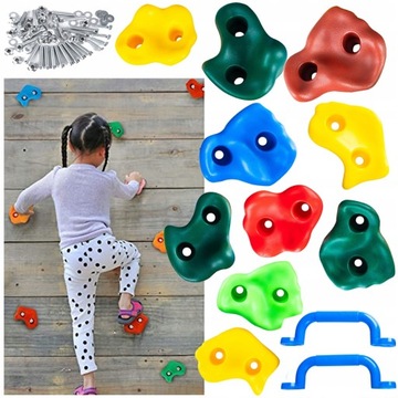 KAMIENIE WSPINACZKOWE dla dzieci DUŻE UCHWYTY DO WSPINACZKI KOLOROWE 10 SZT