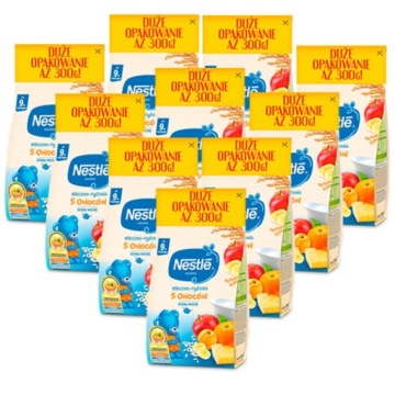 NESTLE Кашка молочно-рисова 5 фруктів 9 міс. 10x300 г