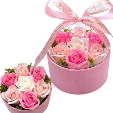 FLOWERBOX KWIATY MYDLANE BUKIET KWIATÓW W PUDEŁKU FLOWER BOX RÓŻE