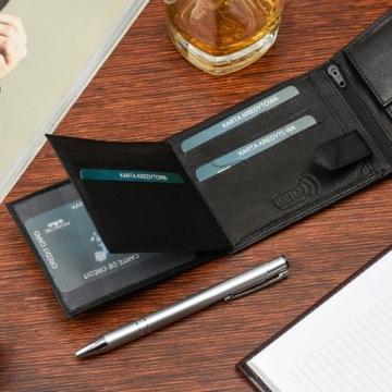 Мужской большой кожаный кошелек, кожа RFiD Beltimore