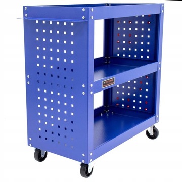 Тележка для мастерской, шкаф с 3 полками, колеса, подшипники, тормоза, вешалки