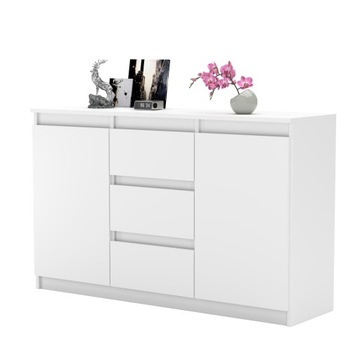 AGA комод 120СМ БЕТОН/МАТОВЫЙ БЕЛЫЙ Вместительный шкаф с 3 ящиками МИКС ЦВЕТОВ