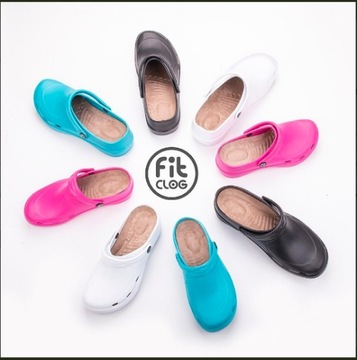 FitClog EVA Buty Klapki Medyczne czarne - 37