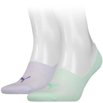 Ponožky Puma Footie 2 páry mätová, fialová 906