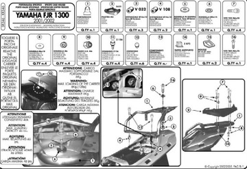 GIVI SR346 STELAŻ KUFRA YAMAHA FJR 1300