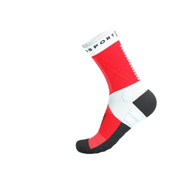 COMPRESSPORT Skarpetki do biegania ULTRA TRAIL SOCKS V2.0 white/fluo red T1