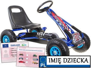 прочный GOKART Formula 01, устойчивый педальный автомобиль + ручной тормоз