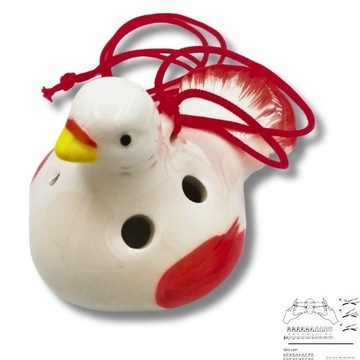 mini OKARYNA ceramiczna GOŁĄB czerwony 6 otworów chwyty nuty ocarina flet